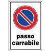CARTELLI -PASSO CARRABILE- CM.30X20 IN PLASTICA CA20X30-01  [ COD. : 996F ]