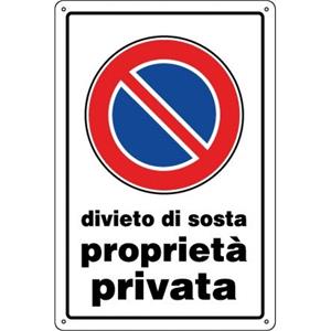 CARTELLI -PROPRIETA' PRIVATA DIVIETO DI SOSTA- CM.30X20 IN PLASTICACA20X30-10  [ COD. : 996H ]